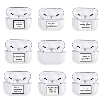 

Cute Cartoon Letters Hard Case For Apple Airpods 2 Case Luxury Transparent Bluetooth Earphone Case For air pod Headset Cover Box