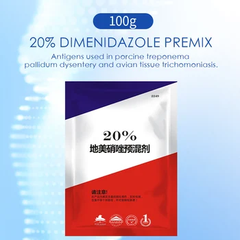 

20% dimenidazole premix Used for porcine treponema pallidum dysentery and avian trichomoniasis.