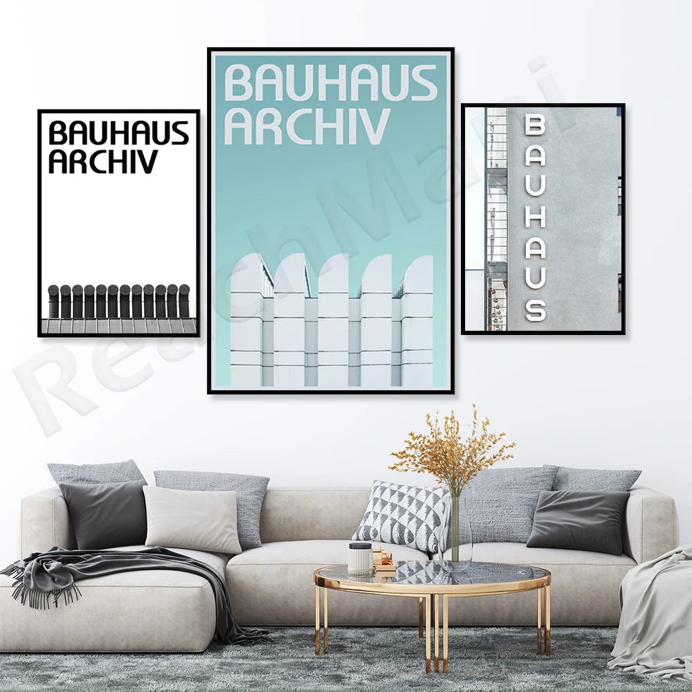 Bauhaus архитектурный выставочный плакат архив графическая печать немецкий дизайн