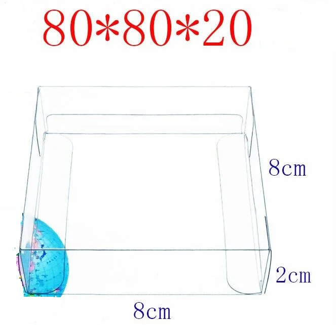 

100PCS PVC Clear Boxes 8x8x2cm Toy Car Gift Dispaly Box Wedding Candy Boxes Plastic Packaging Transparent Boxes