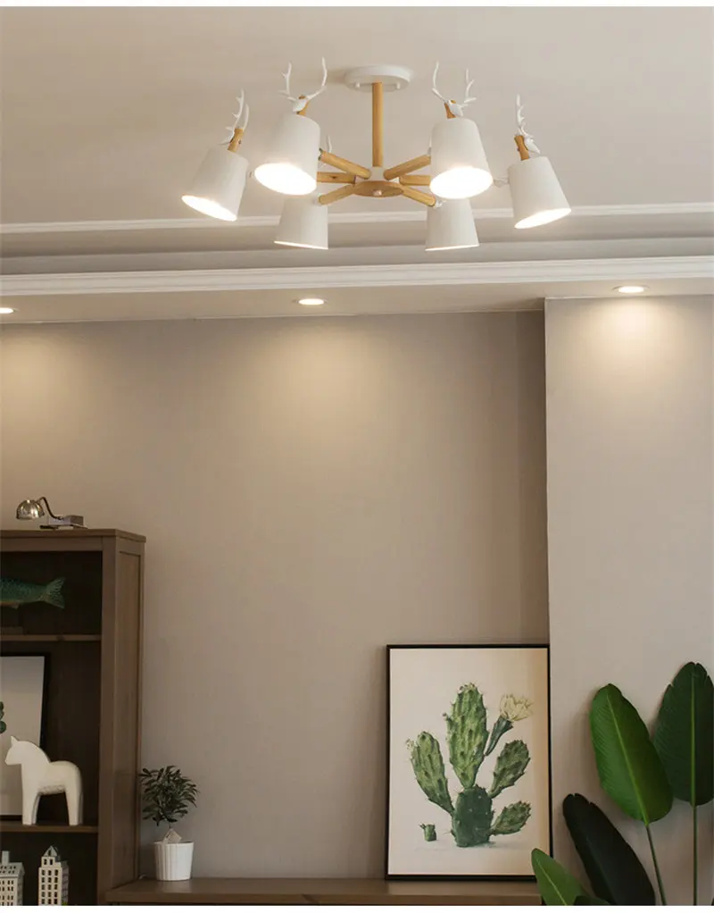 Современный скандинавский минималистичный кулон с оленем, легкая креативная светодиодная Подвесная лампа для гостиной, спальни, столовая лампа для кафе e27