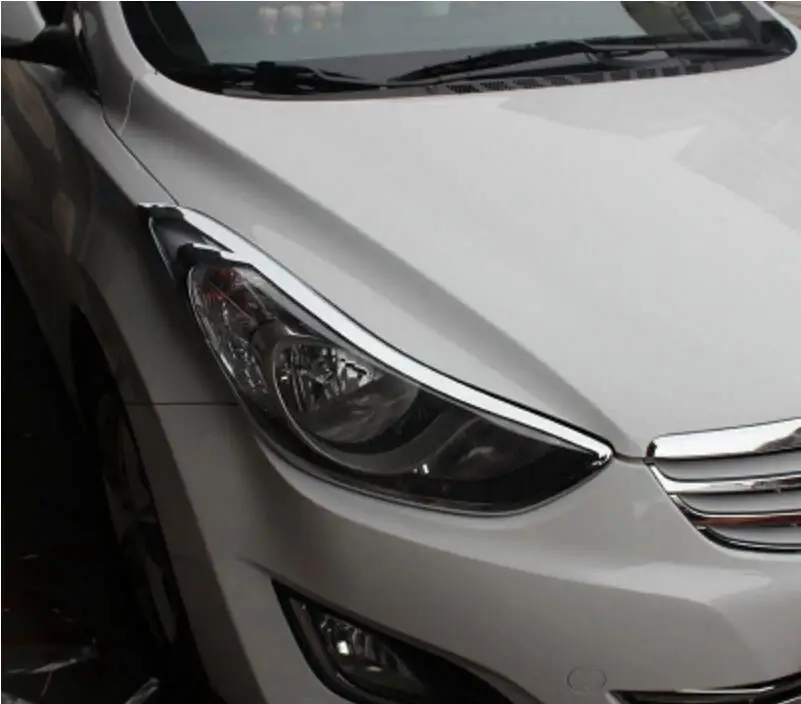 ABS Хром Передняя фара автомобиля+ задний фонарь Крышка лампы отделка для hyundai Elantra 2012 2013 - Цвет: Front