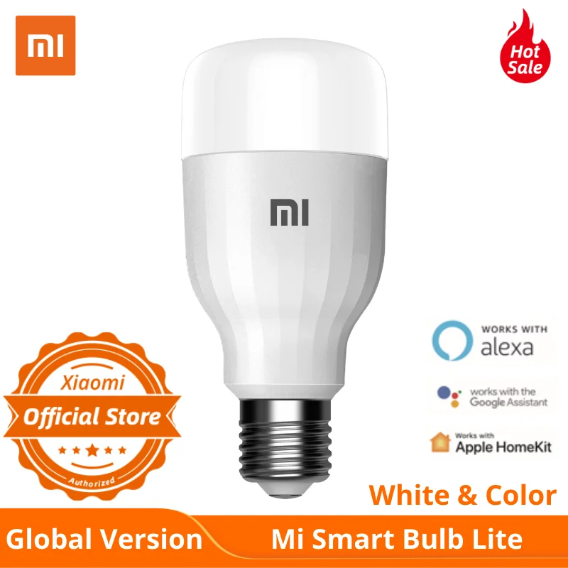 Глобальная версия Xiaomi светодиодный смарт лампа Lite цветная и белая приложение wifi