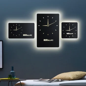 

Modern Acrylic Clock LED wall lamp creative personality bedside bedroom decoration simple Nordic Sconce living room wall Lights