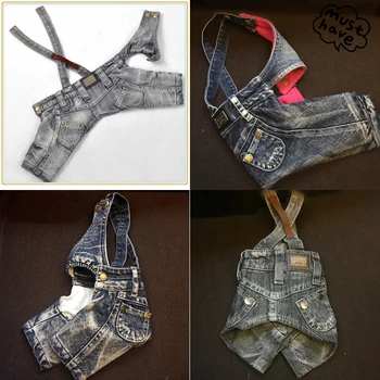 

Spring Summer Pet Dog pants Solid color Dog Jumpsuits Dog Jeans Pants Overalls Jumpsuit For chihuahua Small Dogs Clothes