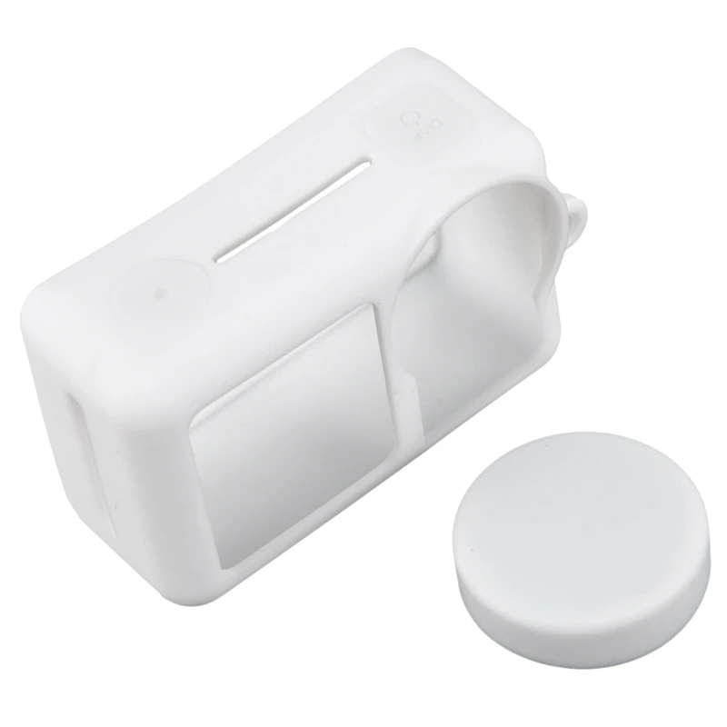 FFYY-Защитная крышка объектива силикагель защитный чехол корпус оболочки черные части для Dji Osmo экшн-камеры - Цвет: White