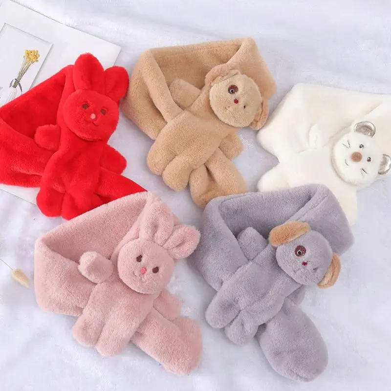 Для малышей, детей, зимняя теплая одежда для шеи с кроликом