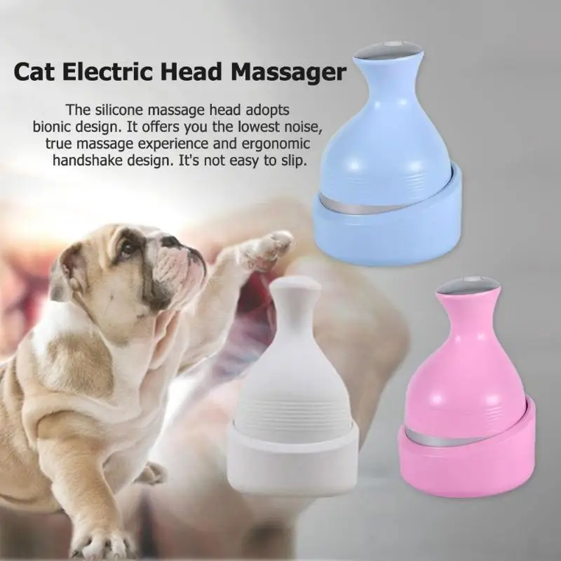Силиконовый Электрический автоматический массажер для кожи головы для кошек, USB Перезаряжаемый массажный инструмент для кошек, интерактивные игрушки для снятия стресса