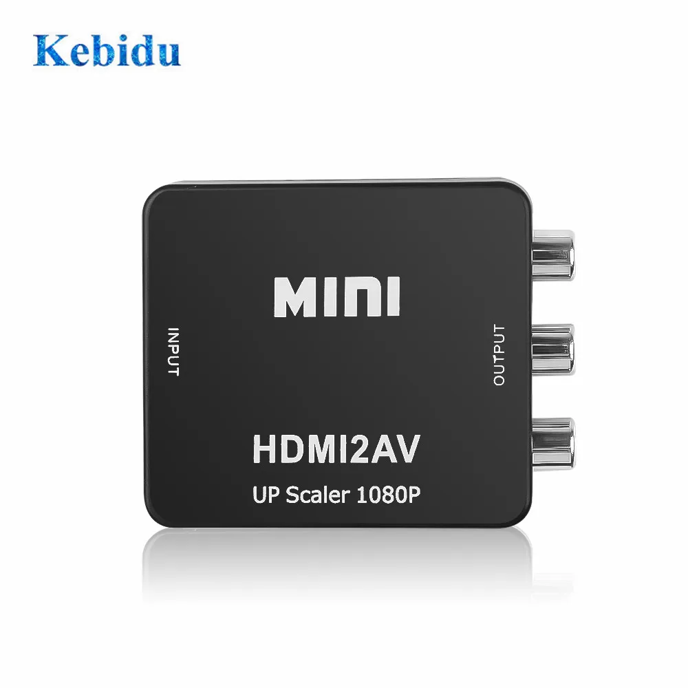 Kebidu Мини HD 1080P интерфейс видео конвертер коробка в AV/CVSB NTSC PAL выход HDMI-совместимый