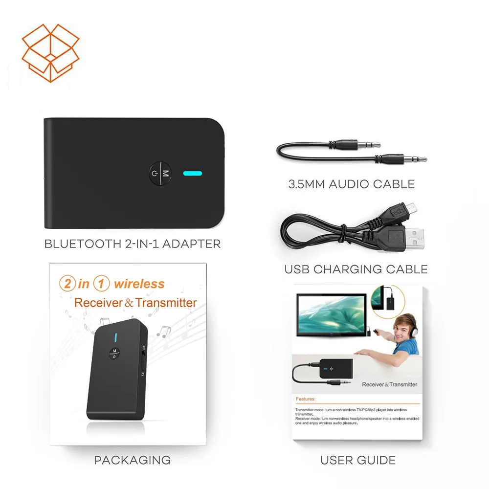 Bluetooth Receiver Transmitter V5 0 Stereo Car Audio 2 In 1 AUX Wireless Audio USB Receiver Adapter for TV PC Headphone Speaker
