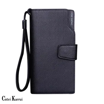 

Catei Karrui Men's clutch bag style glossy leather retro buckle mobile phone bag multi-function large-capacity wallet