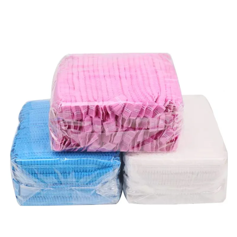 100Pcs Disposable Hat Round Non-Woven Headgear Dust-Proof Chef Food Factory Workshop Anti-Hair Fall Cap | Безопасность и защита