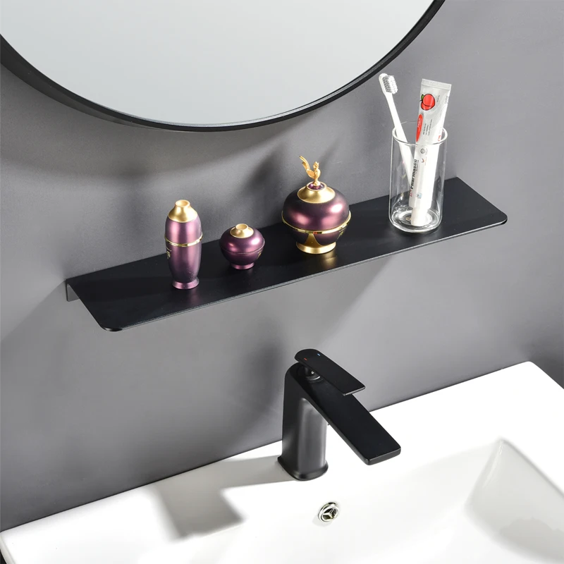 

Bathrom Shelves Shampoo Rack Makeup Holder Toilet Sundries Organizer Wall Mounted Aluminum Hardware Accessories