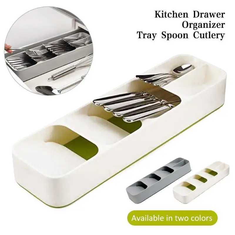 

Kitchen Drawer Organizer Tray Spoon Cutlery Separation Home Storage Box Kitchen Storage Organization 2019 New