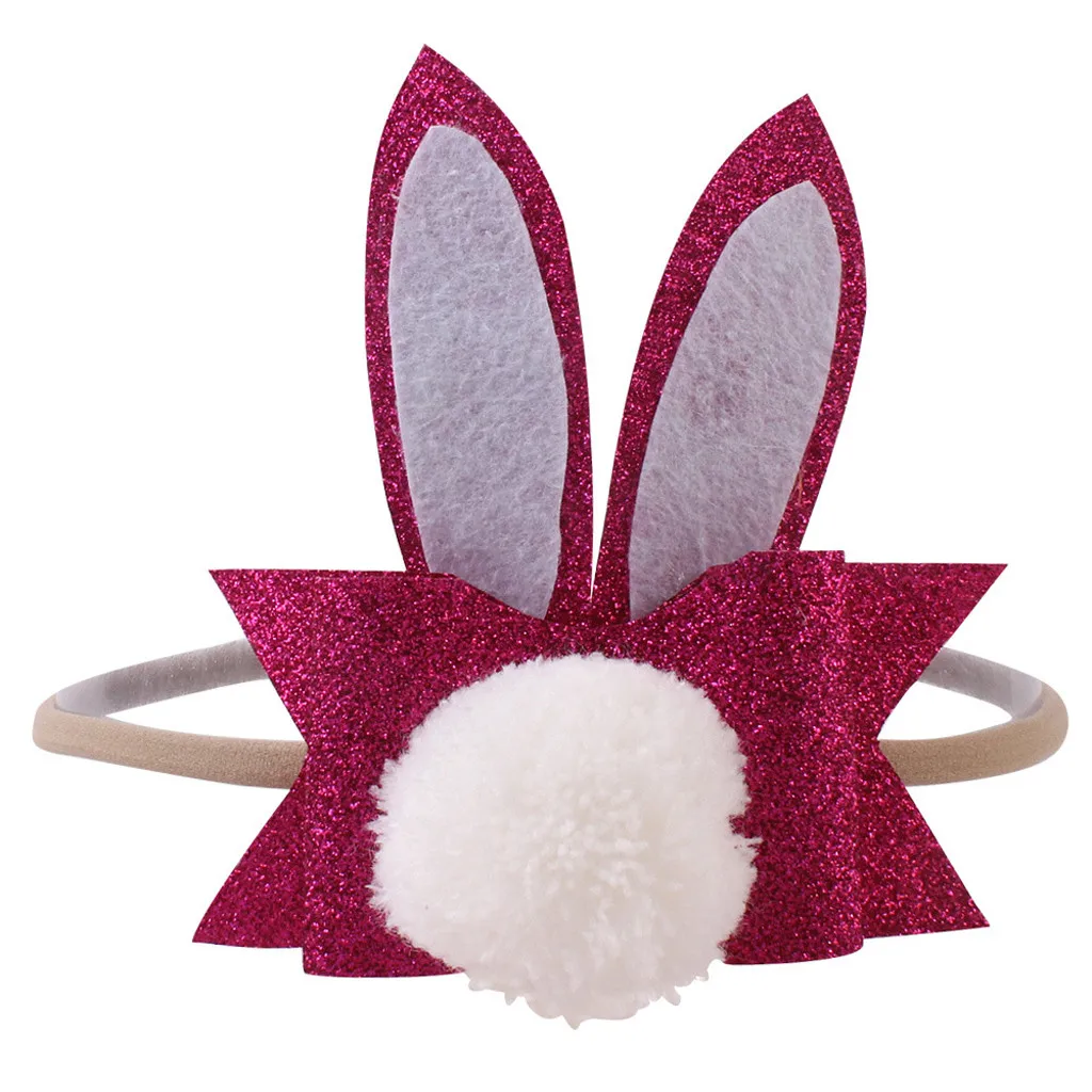 Baby plush rabbit ear hair ring hair accessory Baby Toddler Girls Kids Bow Knot Turban Headband Hair Band Child 