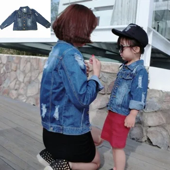 

Mom And Daughter Father Son Girls Boys Kids denim jacket coat Children's Spring Autumn coat jacket Outwear Family Matching Outfi