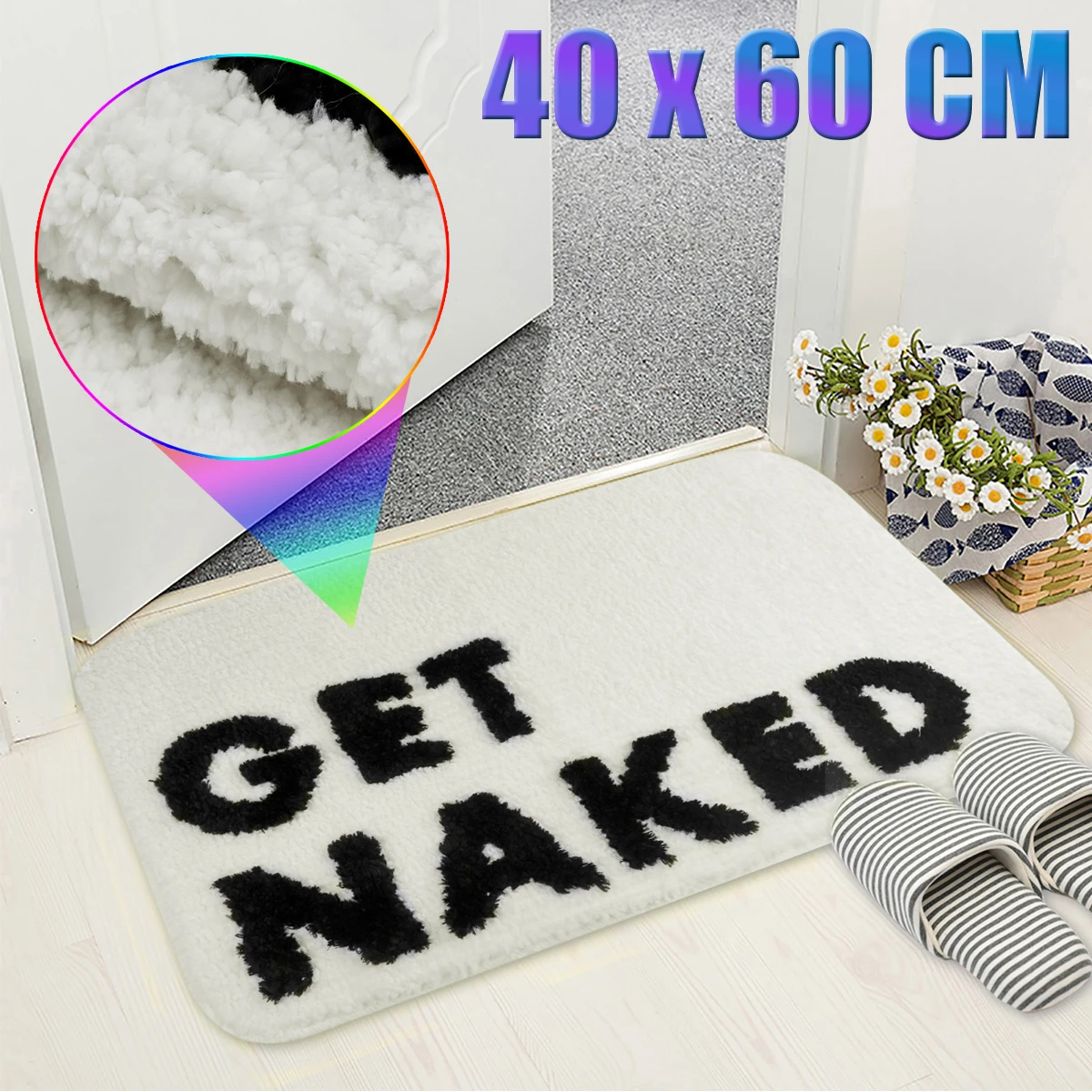 40*60cm Get Naked Non-slip Door Floor Rug Mat Kitchen Bathroom Carpet Home Decor 
