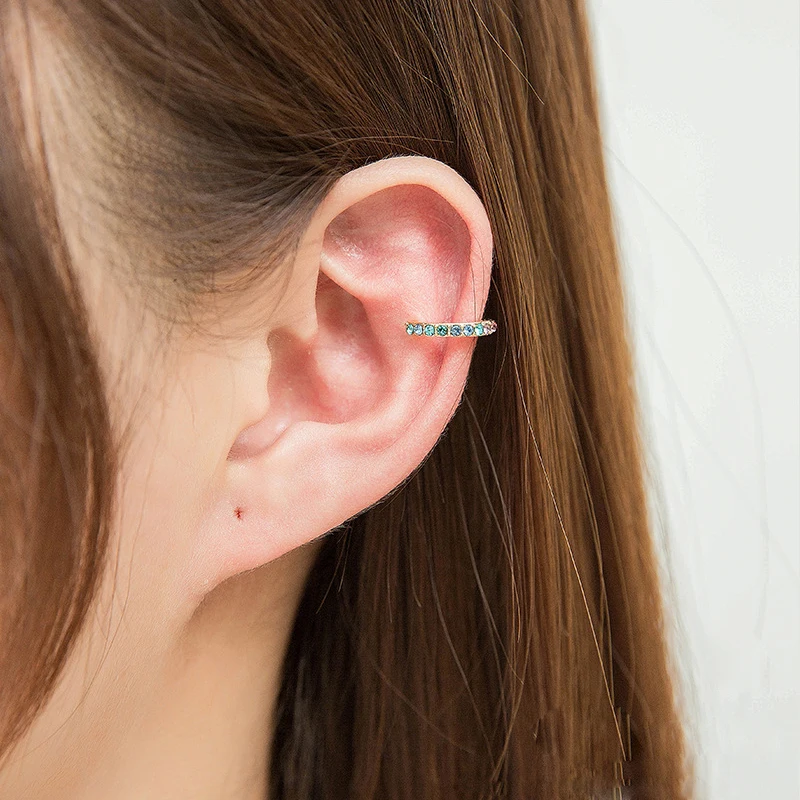 Crystal Minimalist Ear Cuff Earcuff for Women Ladies Clip Earrings Gold Silver Color Non Pierced Clips Female Jewelry клипсы |