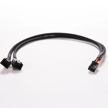 

3Pin Female Y-Splitter Dual Male Power Sleeved Adapter Cable Computer Case Fan