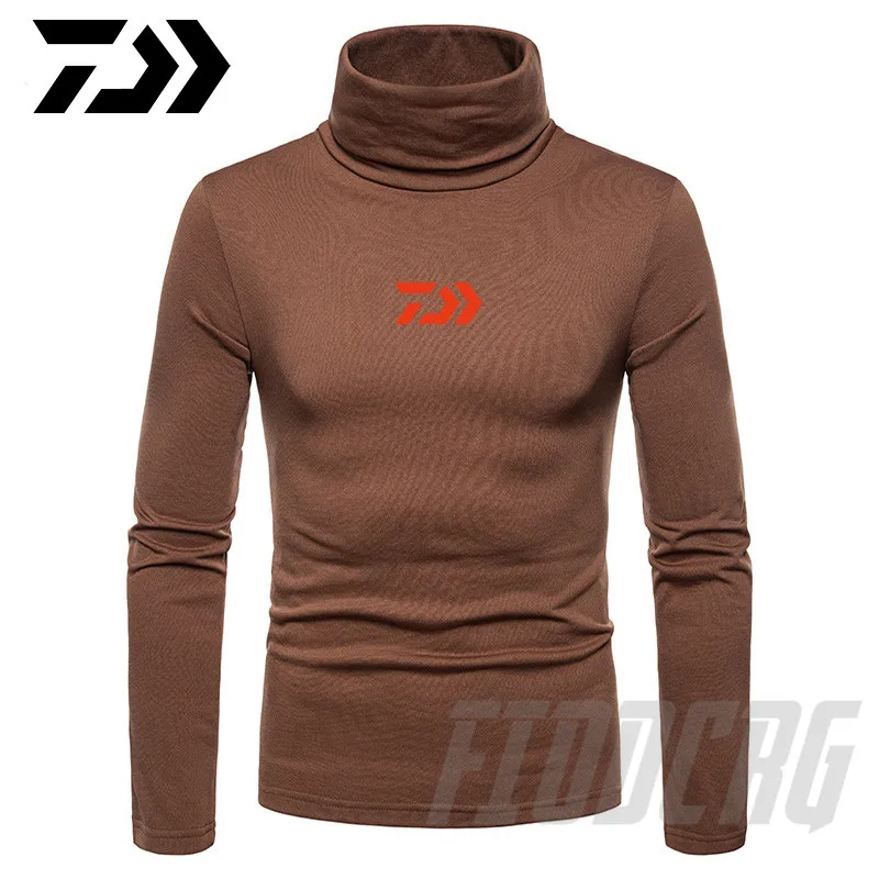 Daiwa Рыбацкая черепаха шеи Skivvy Водолазка Свитера стрейч рубашки топы для мужчин Повседневная зимняя верхняя одежда свитера держать тепло