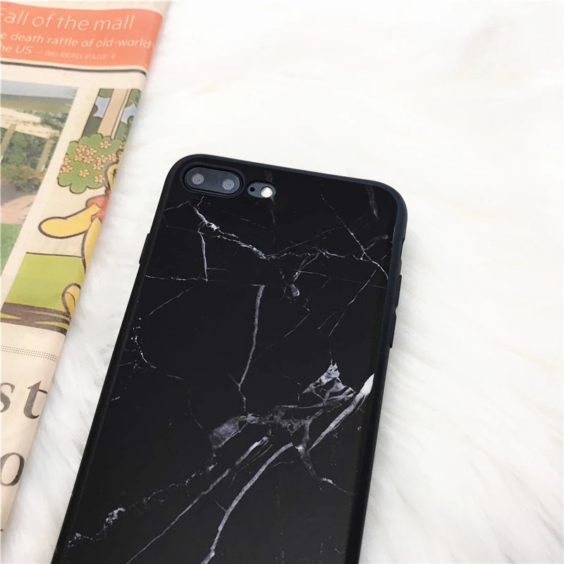 Чехол с мраморным рисунком для iPhone 7 8 Plus задняя крышка роскошный мягкий