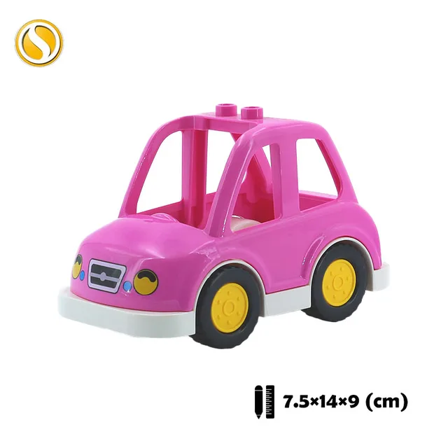 Trailer Car model Airplane Big Building Blocks Vehicle Accessory Compatible Classic Assemble Bricks Children DIY Toys Girl Gift CHE015-fen