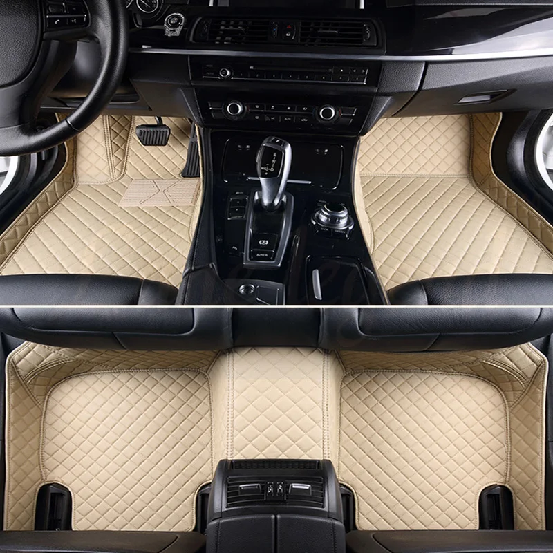 Обновленные кожаные автомобильные коврики для Volkswagen VW Golf 7/GTI R Mk7 Hatchback Hatch 2013- пользовательские подушки для ног Автомобильный Ковер