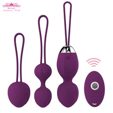 4 pçs vaginal apertar exercício kegel bolas 10 velocidade de vibração ovos silicone ben wa bola g ponto vibrador erótico brinquedo do sexo para mulher(China)