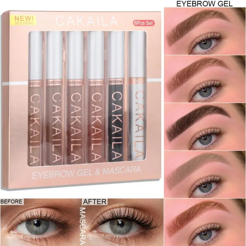 Six Combination Sets Eyebrow Cream Long-lasting Mascara Set Thick Waterproof Liquid Tint Air-cushion Pencil TSLM2 | Красота и