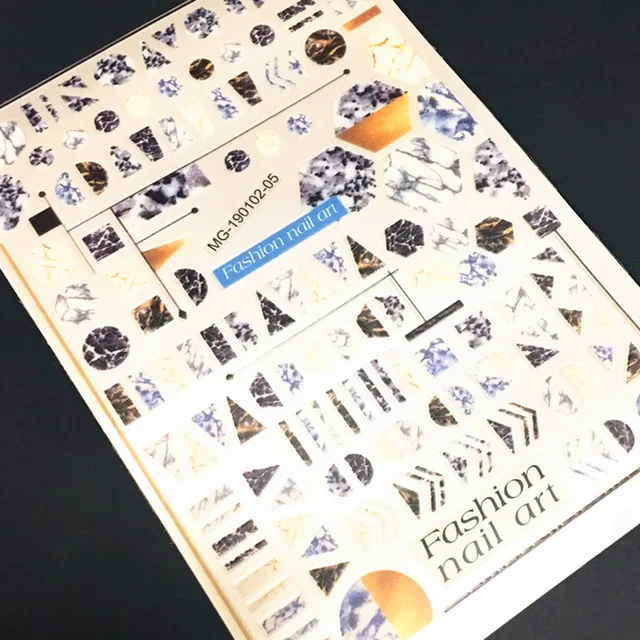 Newest MG505-02 lable design nail stickers 3d Japan Korea style nail decals self-adhesive DIY nail decoration tools 102-05