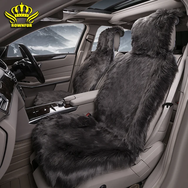 JYYYBF 1Pcs Fuzzy Plush Car Seat Cushion Universal Long Wool Fur Warm Car  Seat Cushion Cover Chair Pad Car Interior Accessories Purple 50*52 cm 