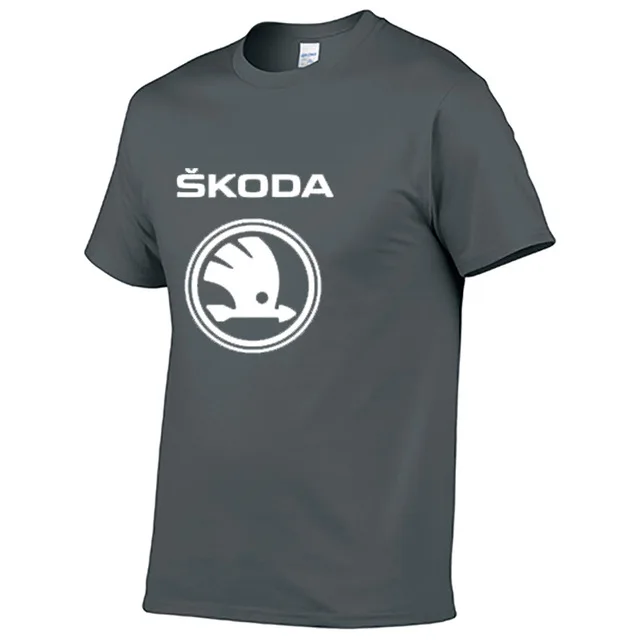 Мужская футболка с коротким рукавом и логотипом автомобиля Skoda, летняя повседневная мужская однотонная хлопковая футболка, модная одежда в стиле хип-хоп Харадзюку