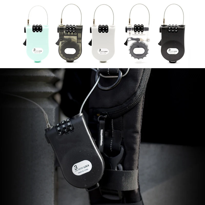 

Password Digital Lock Padlock Manganese Steel 3 Bits Key Travel Baby Carriage Sturdy Chamber Escape Home Trolley Case Security
