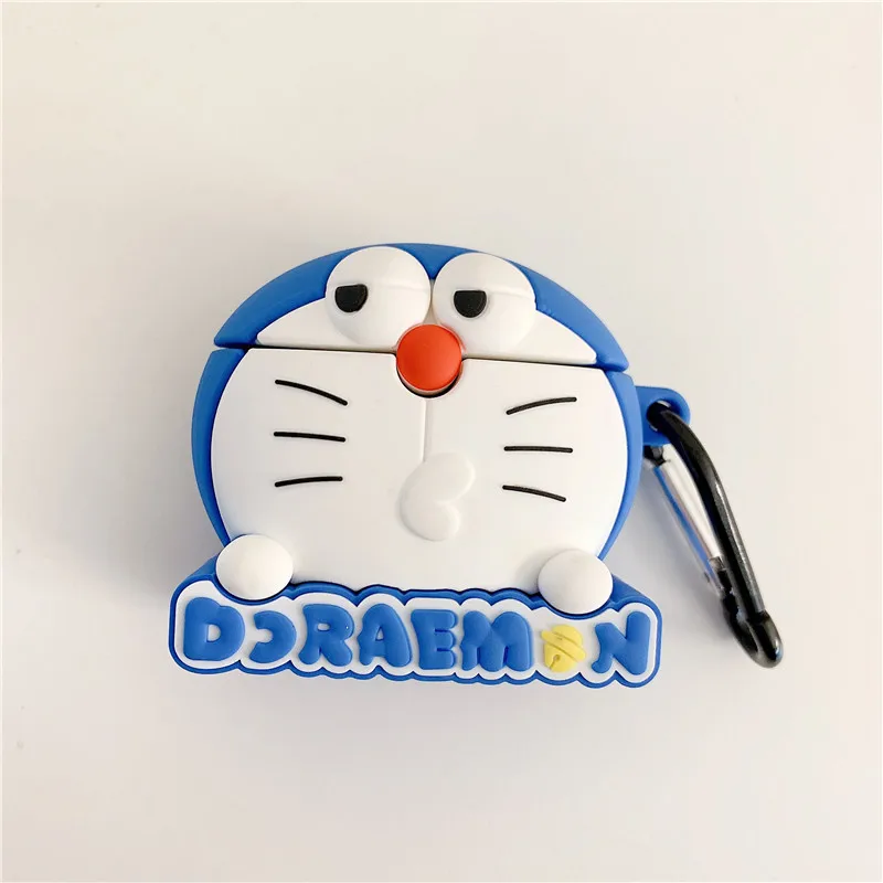 3D милые японские Мультяшные Doraemon корпусы гарнитурные для Apple Airpods 1/2 Милые силиконовые ударопрочный наушник крышка аксессуары
