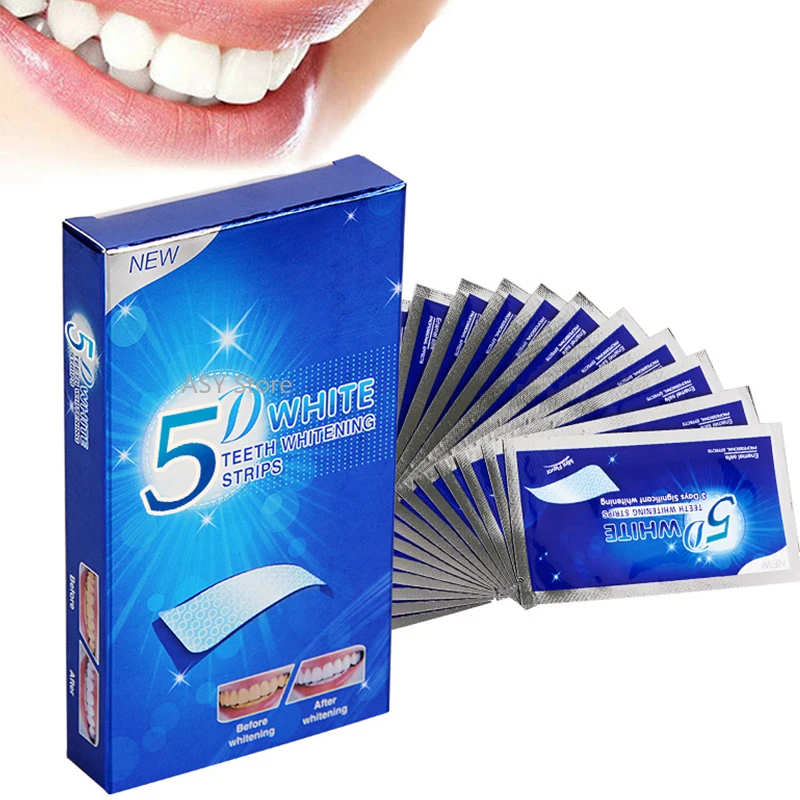 5D Gel Teeth Whitening Strips White Tooth Dental kit Oral Hygiene Care Strip for false Teeth