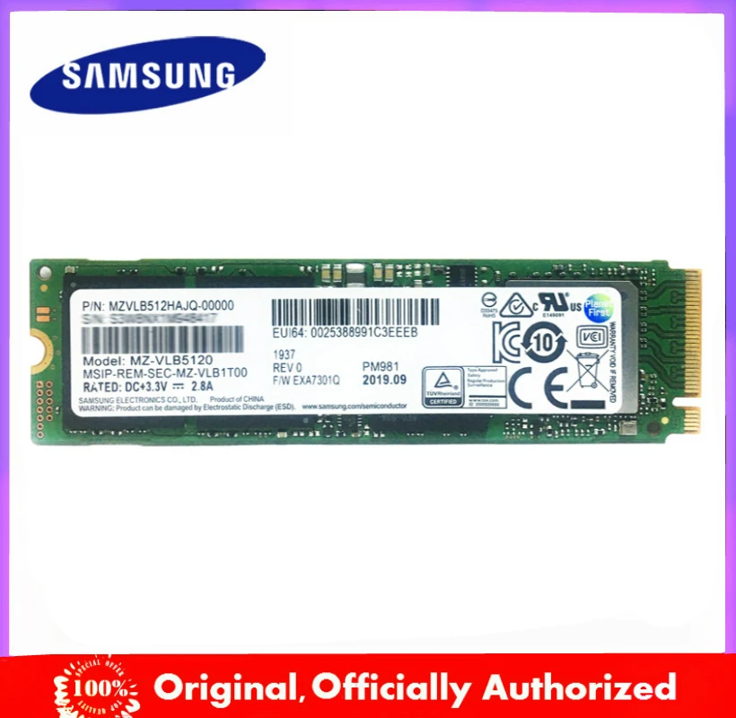 Original SAMSUNG PM981A PM9A1 SSD Internal Solid State Drives 512GB 256GB M2 NVMe PCIe 3.0 x4 NVMe 1.3 Laptop Desktop internal ssd