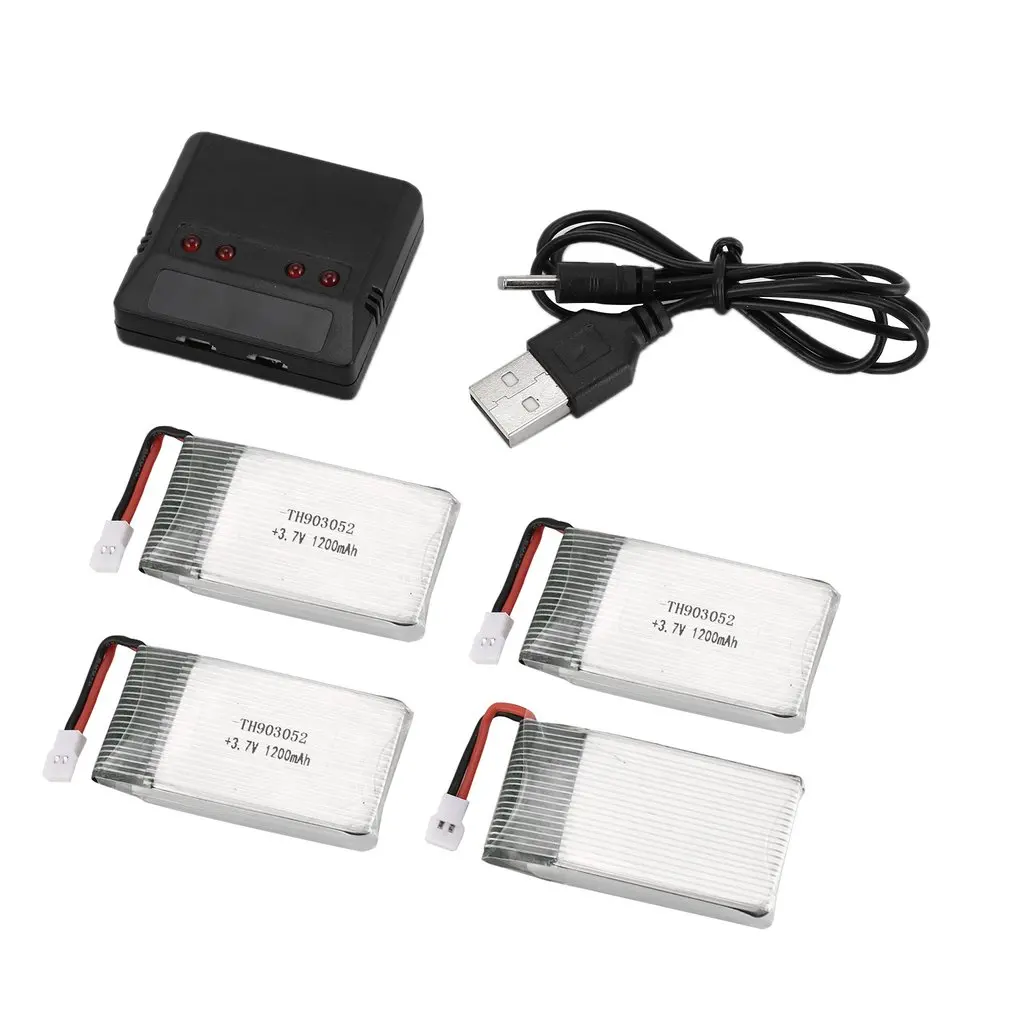 4 шт 3 7 V 1200mAh Li-po аккумулятор с в 1 зарядным устройством для HQ898B H11D H11C RC Дрон