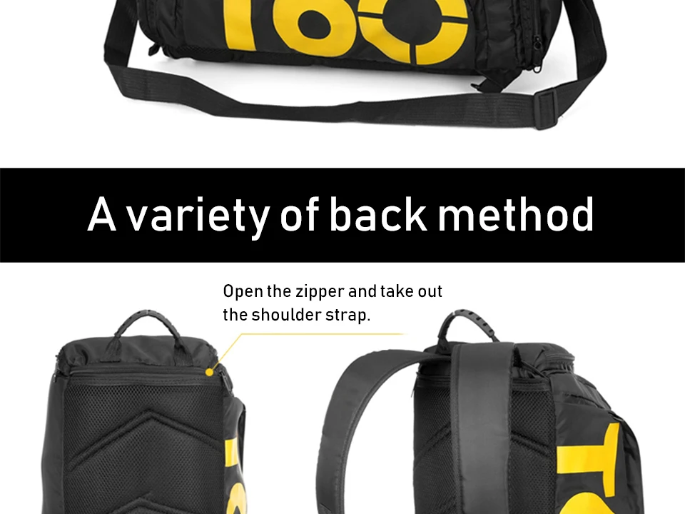 Men Sport Gym Bag Women Fitness Waterproof Outdoor Separate Space For Shoes Travel Handbag Backpack