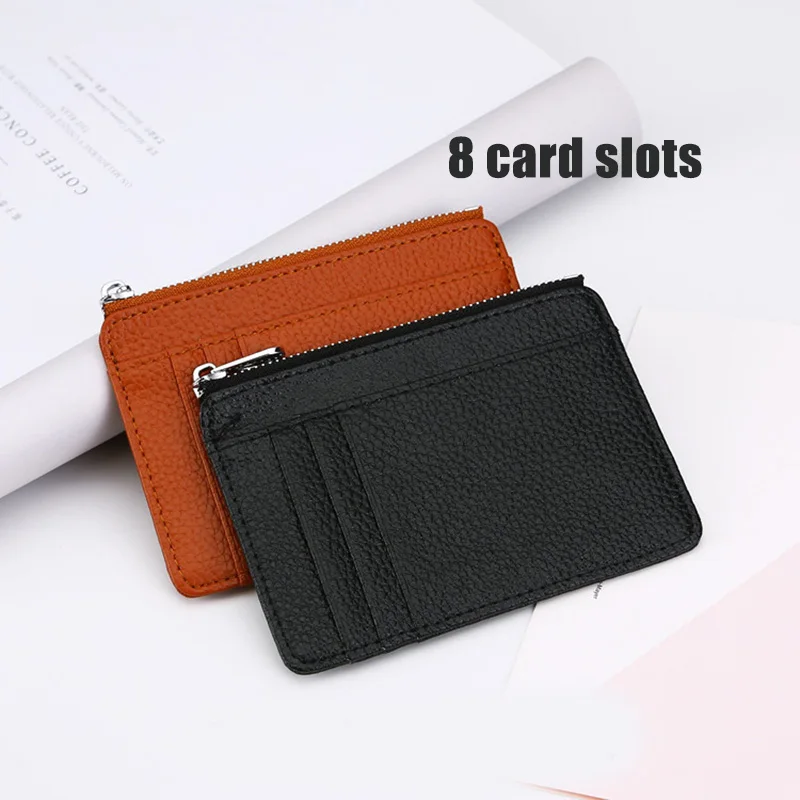 

Leather Coin Purses Multiple Card Slots Zipper Mini Wallet Card Holder Mini Bag K-BEST