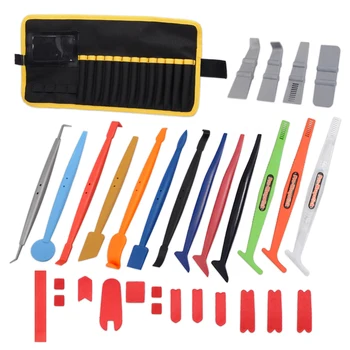 

FOSHIO 32pcs/Kit Vinyl Car Wrap Tools Bag Set Magnetic Sticker Stick Squeegee Scraper with Bag Carbon Fiber Film Wrapping Tools