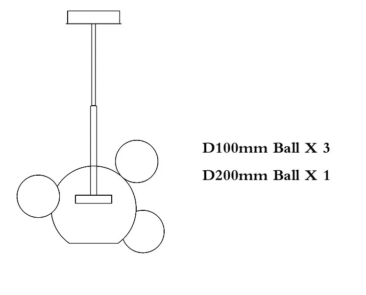 4 Balls Пост-Современный дизайнерский креативный подвесной светильник из нескольких стеклянных шаров, скандинавский домашний декор, сделай сам, золотой пузырь, светодиодный подвесной светильник - Цвет корпуса: 4 Balls