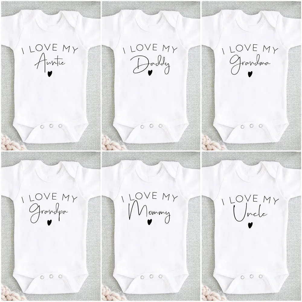 Футболки с надписью I Love My Daddy/тетушка/с надписями mommy и Дядя Одежда для