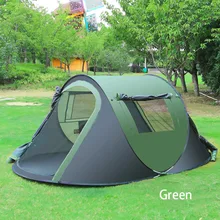 3-4 человек, ветрозащитная палатка для кемпинга, двухслойная, водонепроницаемая, всплывающая, открытая, анти-УФ, туристические палатки, дождевая и ветрозащитная семейная кемпинговая палатка