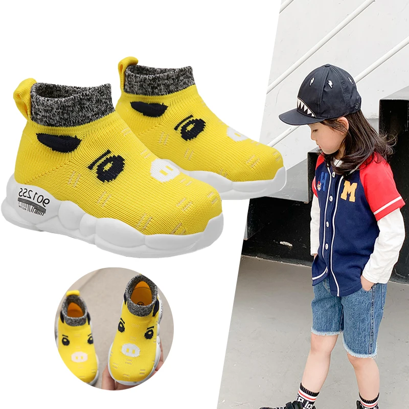 

PEAKING Baby Shoes Children Net Fabric Sport Footwear Casual Breathable Pig Animal Knitting Soft Shoes for Girls Boys Sneakers