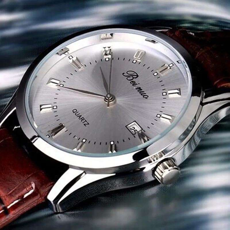 

Hot Sales Calendar Watch Bamboo Joint Pattern Watch beinuo with Calendar Leather Belt-Style Table AliExpress Hot Selling