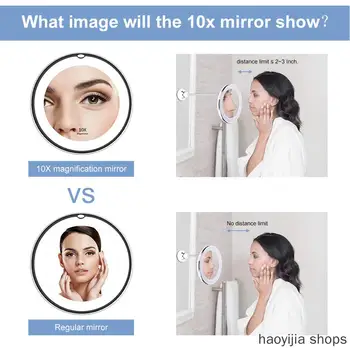 

New product with LED lamp bathroom bedroom lamp night light makeup mirror 10 times magnifying mirror makeup mirror fashion