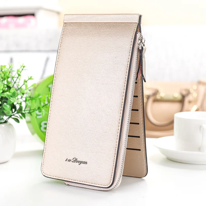 

2019 New Style Women's Wallet Long Cross Pattern Wallet Korean-style Multi Card Bit Zipper Foreign Trade Amazon Phone Bag