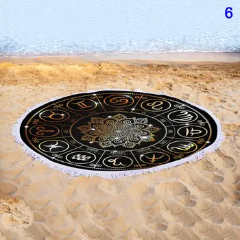 

Quick-dry Round Colorful Beach Towel with Tassel and Multiple Patterns SNO88