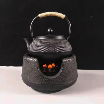 

Traditional Chinese Tea Set Kungfu Teapot Set with Filter Cast Iron Handmade Uncoated Cast Iron Kettle Tea Pot Pig Iron Pot