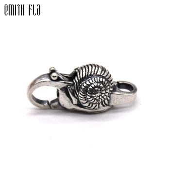 

Genuine 925 Sterling Silver Charms Vintage Snail Lobster Lock Clasp for Women Fit for European Charm Bracelets